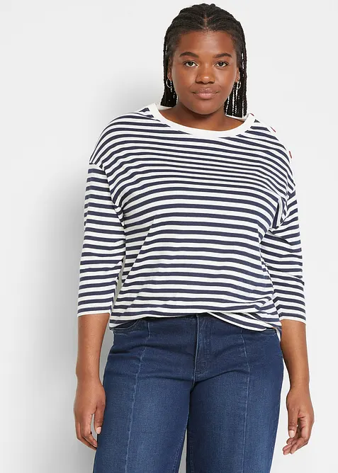 Oversized triko s knoflíky, dlouhý rukáv, bonprix