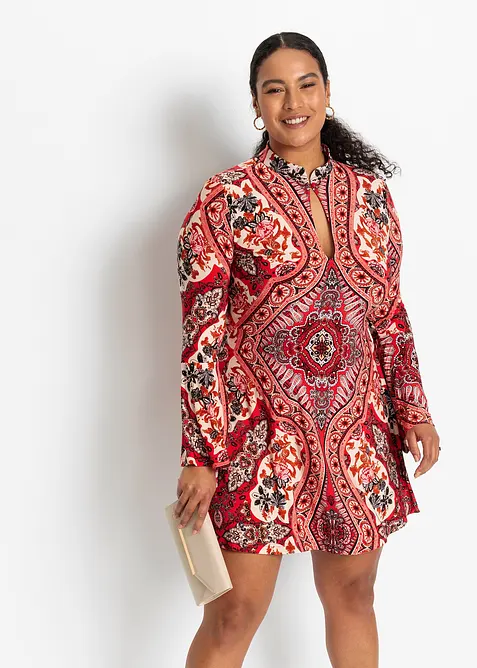 Žerzejov&eacute; &scaron;aty se stoj&aacute;čkem a vol&aacute;nov&yacute;mi ruk&aacute;vy, bonprix