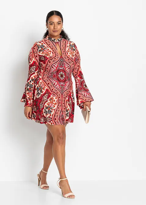 Žerzejov&eacute; &scaron;aty se stoj&aacute;čkem a vol&aacute;nov&yacute;mi ruk&aacute;vy, bonprix