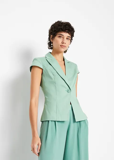 Blejzr s krátkými rukávy, z bavlněného saténu, bonprix