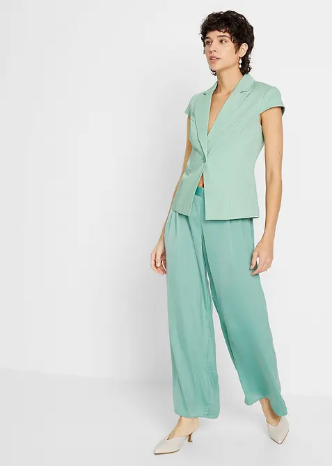 Blejzr s krátkými rukávy, z bavlněného saténu, bonprix