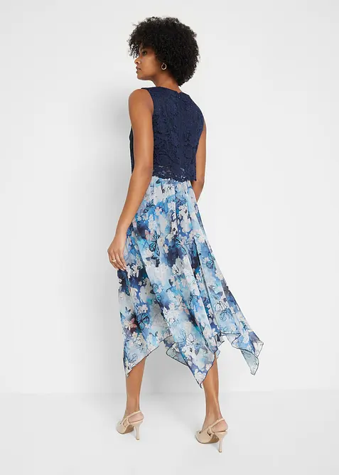 Šifonové šaty s jemnou krajkou, bonprix