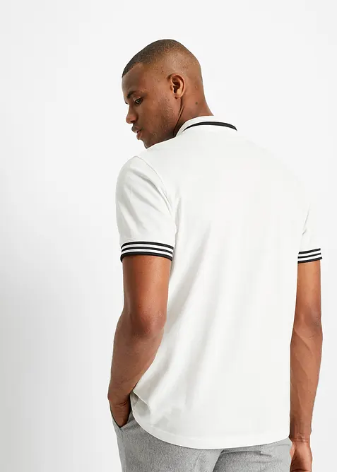 Pólo tričko z piké z čisté bavlny, se zipem, bonprix