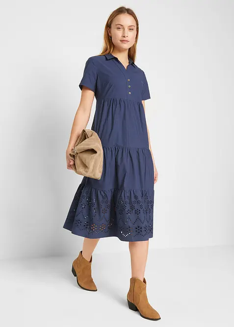 Tunikov&eacute; &scaron;aty z čist&eacute; bavlny, s d&iacute;rkovanou v&yacute;&scaron;ivkou, bonprix