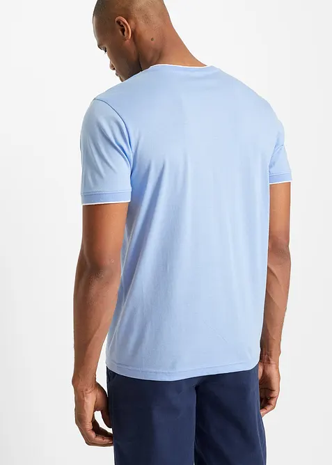 Tričko s v&yacute;střihem do V a dvojit&yacute;m vzhledem, bonprix