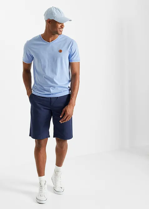 Tričko s v&yacute;střihem do V a dvojit&yacute;m vzhledem, bonprix