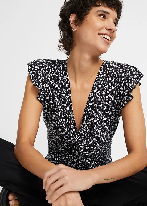 Úpletová halenka z viskózové směsi, bonprix