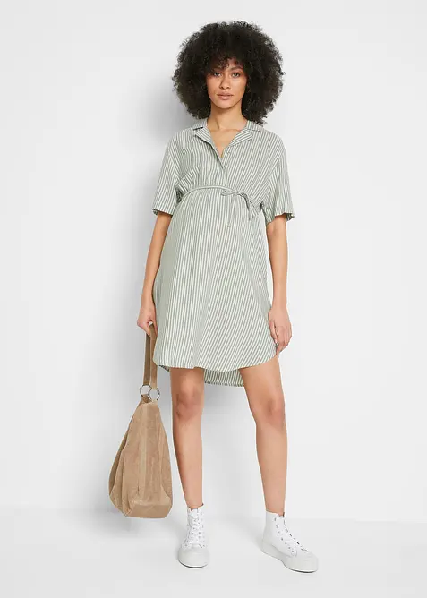 Těhotenské a kojicí halenkové šaty ze splývavé viskózy, bonprix