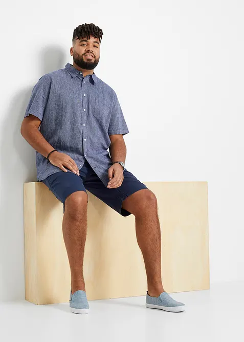 Košile s podílem lnu, krátký rukáv, bonprix