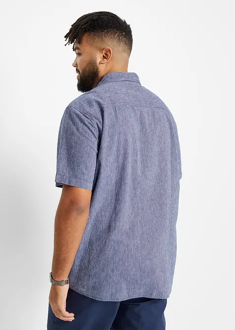 Košile s podílem lnu, krátký rukáv, bonprix