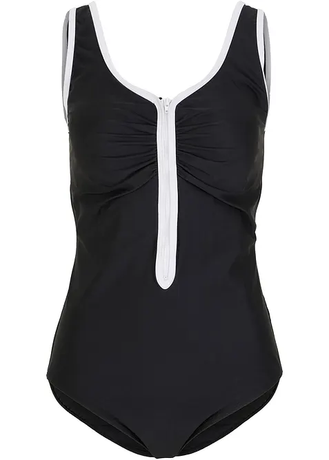 Stahovací jednodílné plavky se zipem, bonprix