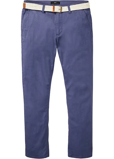 Chino kalhoty s pohodln&yacute;m pasem a opaskem, Regular Fit, Straight, bonprix