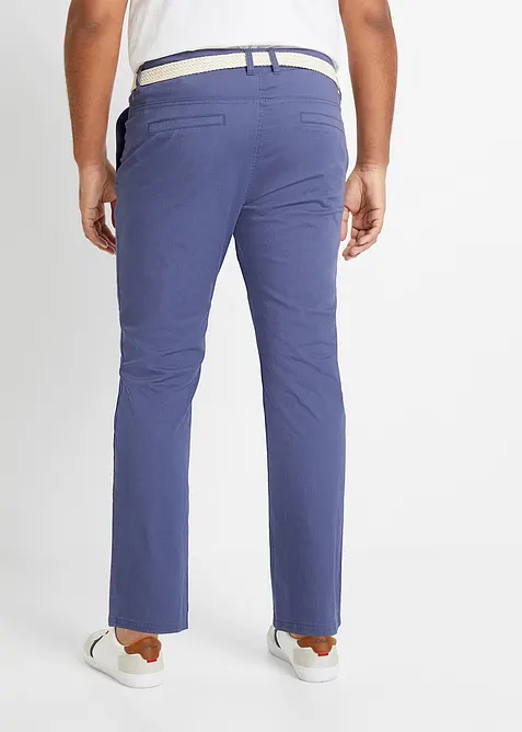 Chino kalhoty s pohodln&yacute;m pasem a opaskem, Regular Fit, Straight, bonprix