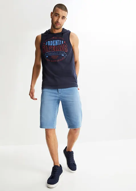 Džínové bermudy z teplákoviny, v pohodlném střihu, Regular Fit, bonprix