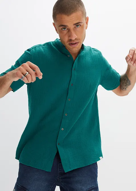 Košile z mušelínu, krátký rukáv, bonprix