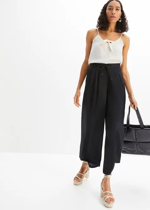 Kalhoty culotte ze splývavého saténu, bonprix