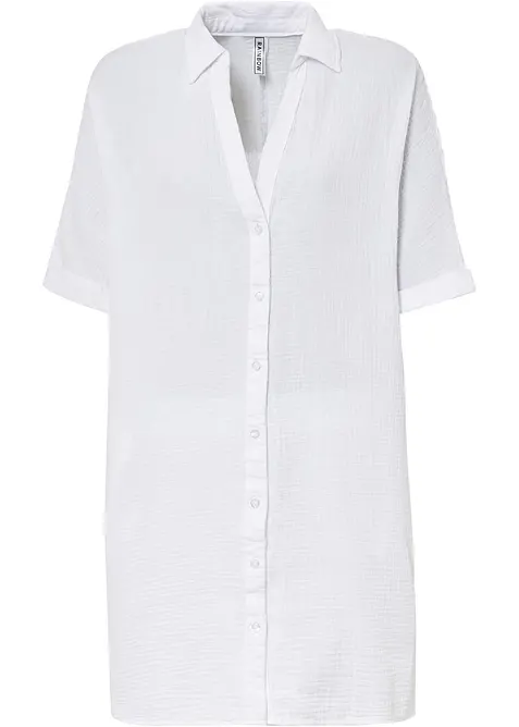 Dlouhá oversize halenka z bavlněného mušelínu, bonprix