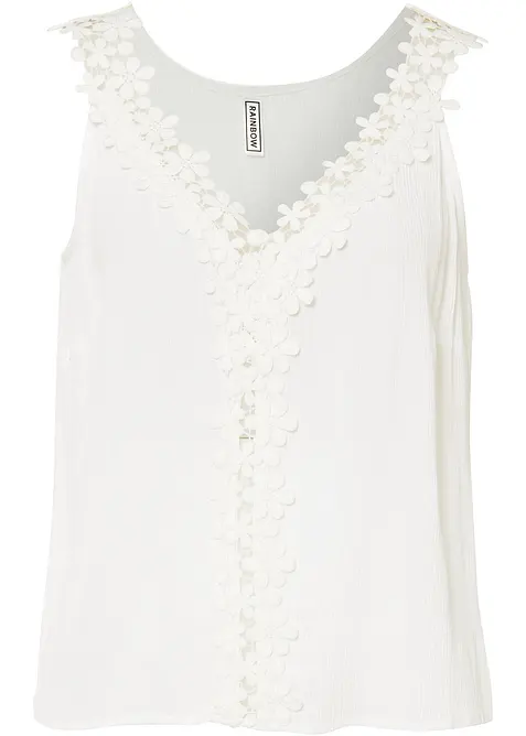 Halenkový top z materiálu se zmačkanou strukturou, bonprix