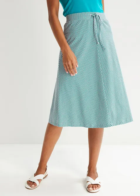 Žerzejov&aacute; sukně s proužky, ke kolenům, bonprix