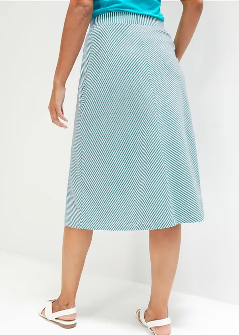 Žerzejov&aacute; sukně s proužky, ke kolenům, bonprix