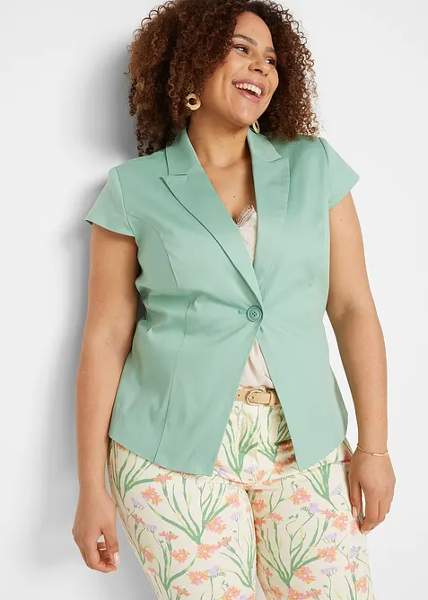 Blejzr s krátkými rukávy, z bavlněného saténu, bonprix