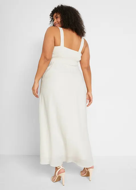 Těhotenské svatební šaty s krajkou, saténem a žoržetem, bonprix