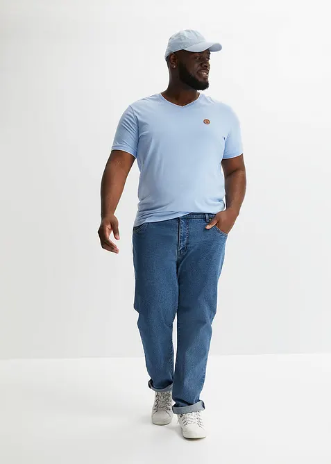 Tričko s v&yacute;střihem do V a dvojit&yacute;m vzhledem, bonprix