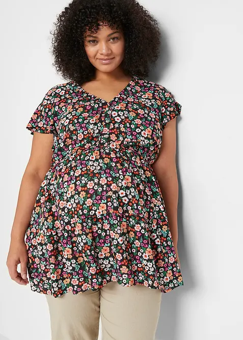 Těhotensk&aacute; tunika s kojic&iacute; funkc&iacute;, z visk&oacute;zy, bonprix