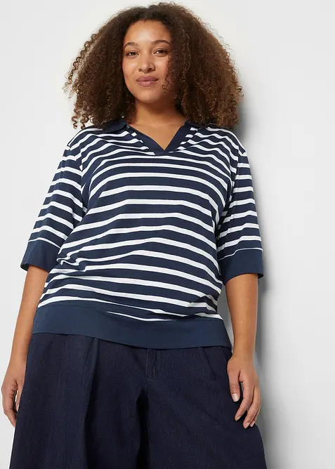 Polo tričko ze směsi bavlny a viskózy, bonprix