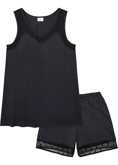 Krátké pyžamo s jemnou krajkovou vsadkou, bonprix