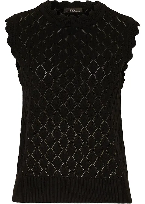 Ažurová vesta z bavlněné směsi, bonprix