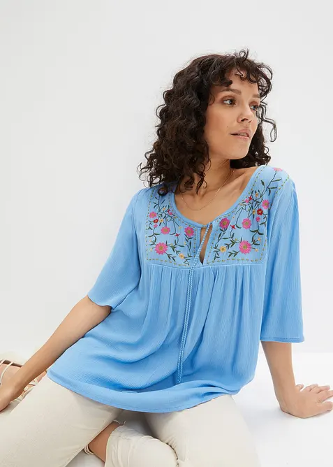 Tunika se zmačkaným vzhledem, z měkké viskózy, bonprix