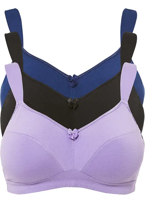 Podprsenka bez kostic, s bavlnou (3 ks v balení), bonprix