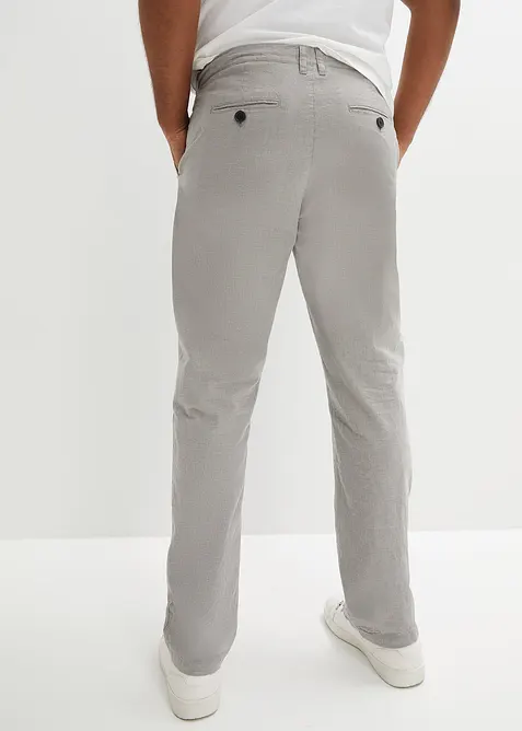 Chino kalhoty bez zapínání, sRegular Fit, se lnem, Straight, bonprix