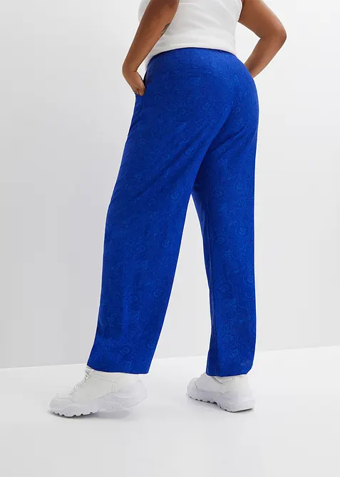 Kalhoty Palazzo ze spl&yacute;vav&eacute; visk&oacute;zy, bonprix