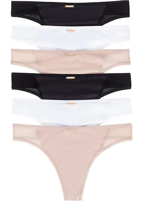 Kalhotky tanga z mikrovlákna, Feel Comfort (6 ks v balení), bonprix