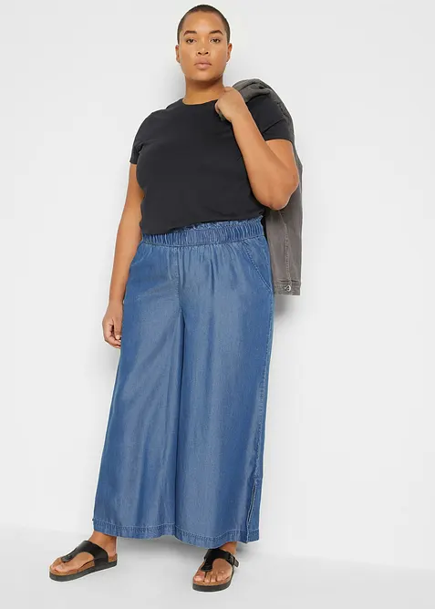 Kalhoty Palazzo s rozparky po stran&aacute;ch, 7/8 d&eacute;lka, bonprix