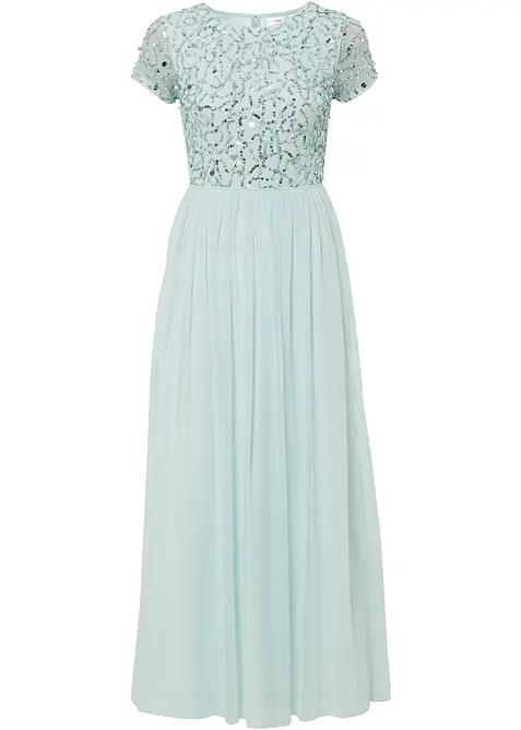 Dlouhé šaty s pajetkovou výšivkou, bonprix