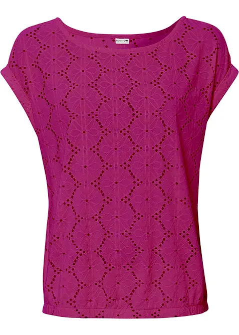 Triko s d&iacute;rkovanou v&yacute;&scaron;ivkou, bonprix