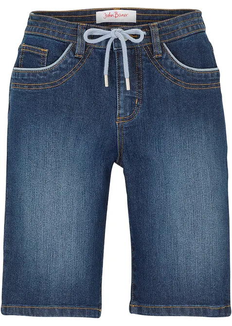 Džínové bermudy Slim Fit Mid Waist, bonprix