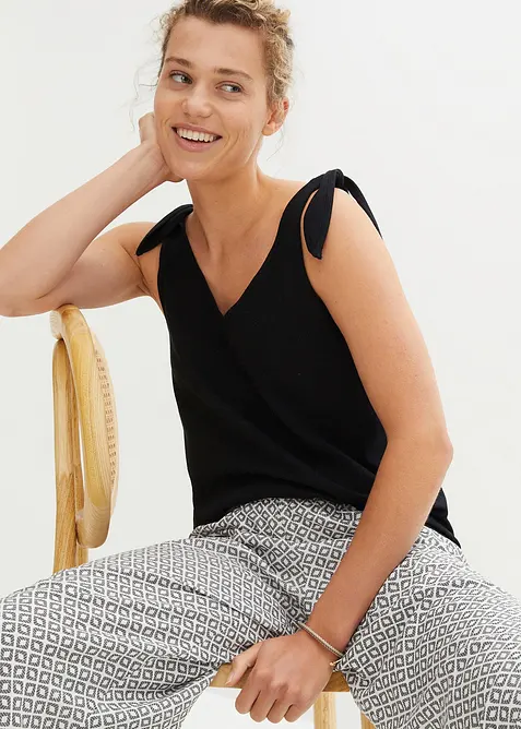 Top s uzlem, z organické bavlny, bonprix