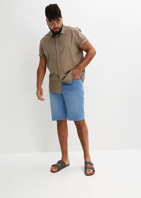 Džínové bermudy z teplákoviny, v pohodlném střihu, Regular Fit, bonprix