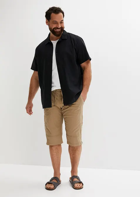 Košile s krátkým rukávem a podílem lnu, Loose Fit, bonprix