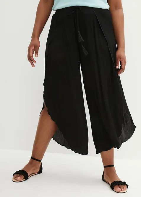 Kalhoty z materi&aacute;lu se zmačkanou strukturou, bonprix