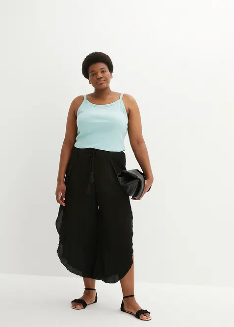 Kalhoty z materi&aacute;lu se zmačkanou strukturou, bonprix