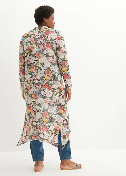 Dlouh&aacute; halenka ze spl&yacute;vav&eacute; visk&oacute;zy, bonprix