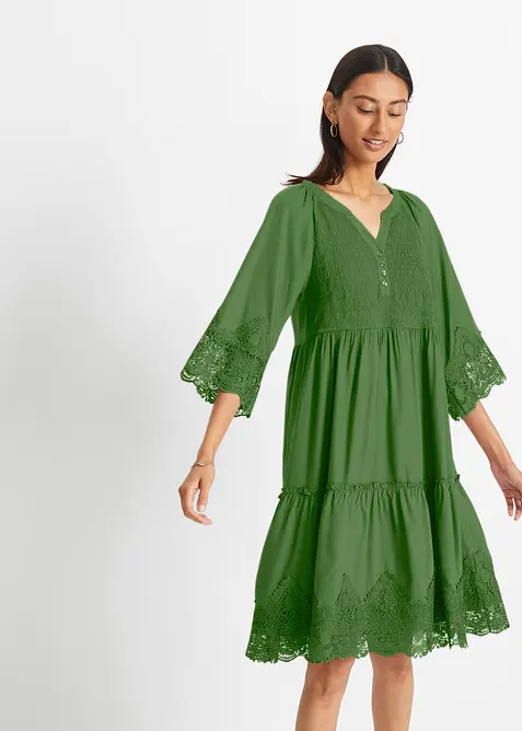 Košilové šaty s krajkou, bonprix