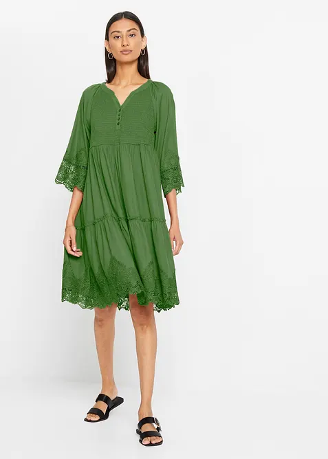 Košilové šaty s krajkou, bonprix