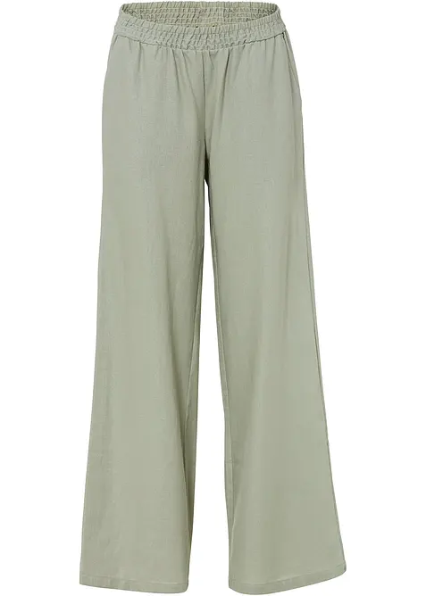 Lněné kalhoty Palazzo, bonprix