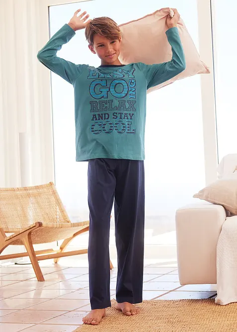 Pyžamo z čist&eacute; bavlny (2d&iacute;ln&aacute; souprava), bonprix